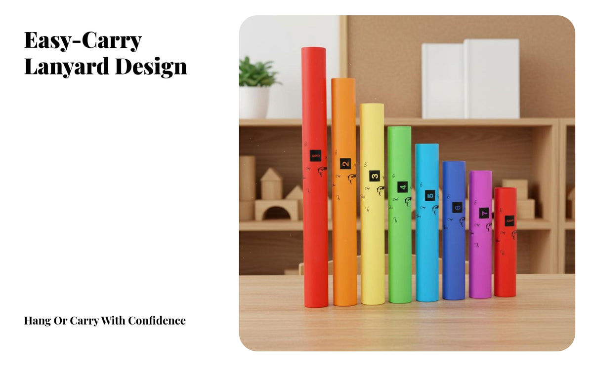 8 Pieces 8-Note Musical Tube Set Early Music Education Diatonic Scale Sound Tubes Accurately Tuned Colored Percussion Tubes for Young Children