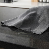 Highly Absorbent Microfibre Cloth, Dark Gray Microfibre Towel for Glass Panes and Glass, Stitched Border Cleaning Tool for Kitchens