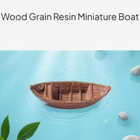 Mini Boat Resin Decor, Antique Style, Aquatic Landscape