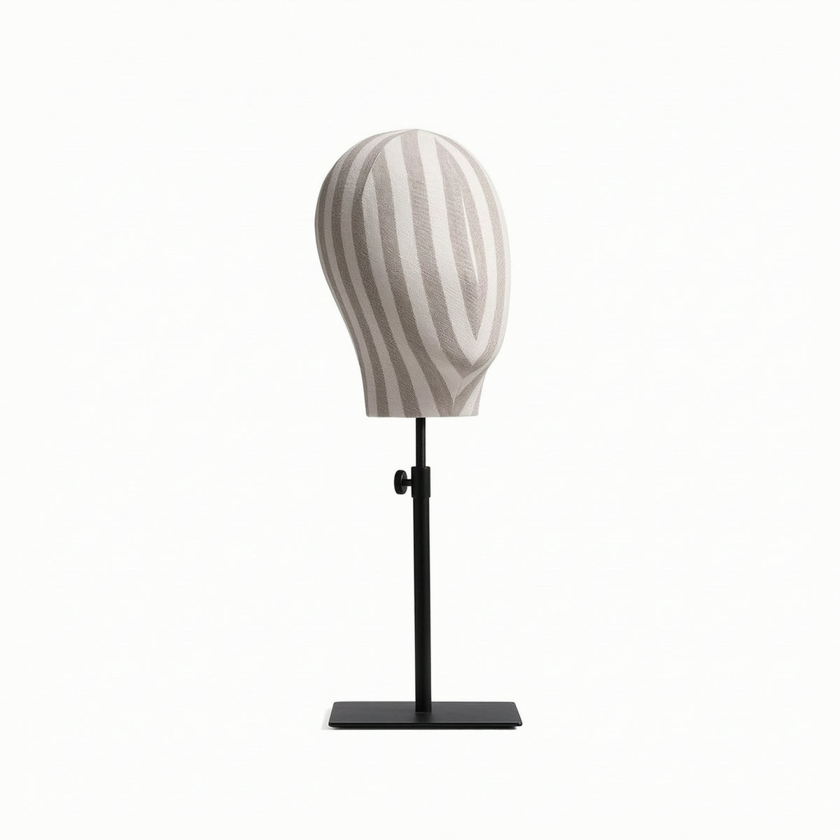 Adjustable Head Display Form textileCovered Hat Display with Metal Stand Easy to Assemble Manikin Head with Square Base Heavy Duty for Closet Organization
