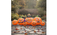 Light-up Inflatable Pumpkin with Black Cat Outdoor Air-Blown Yard Display for Garden, Patio