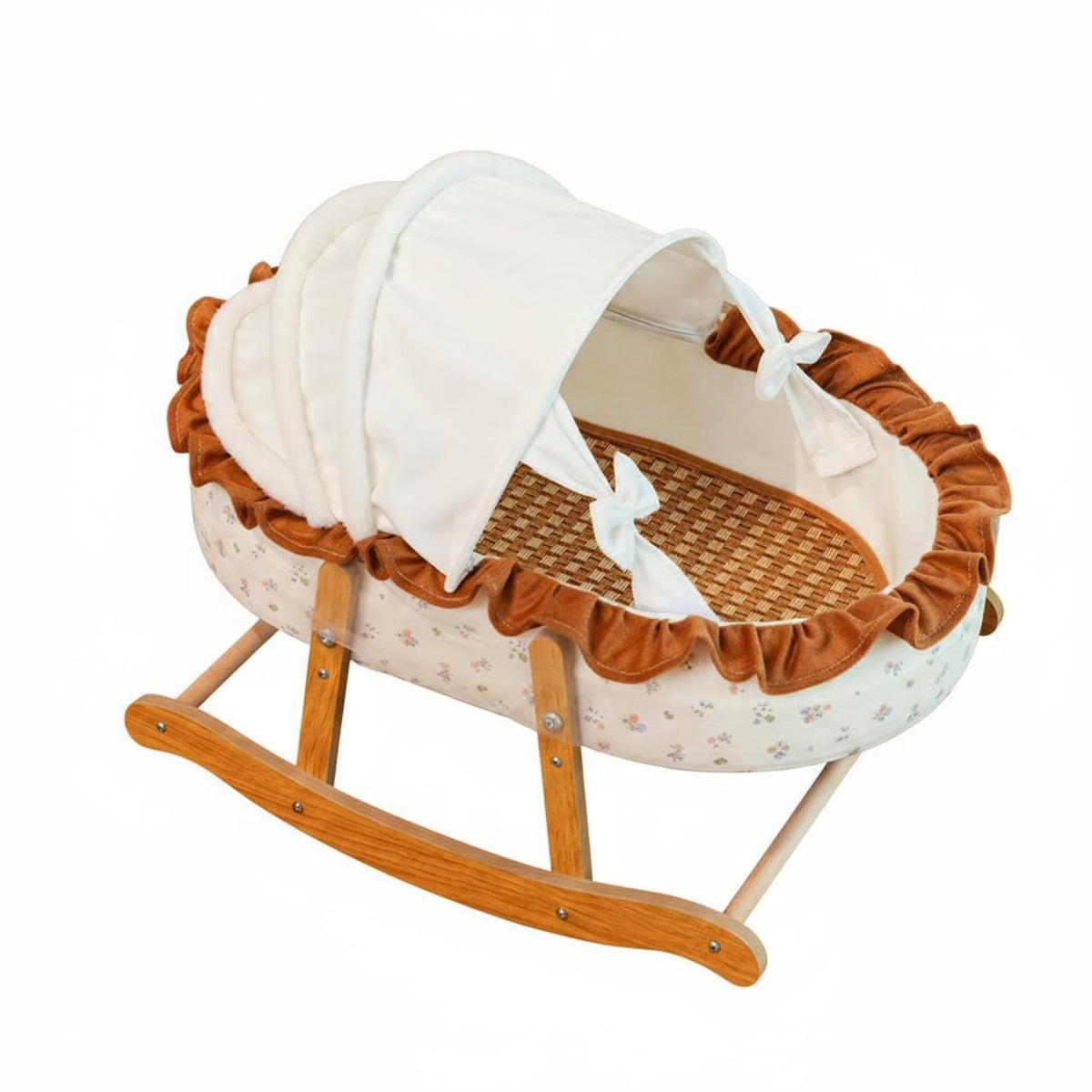 Rocking Pet Cradle Cute Floral Style Semi Enclosed Cat Bed Machine Washable Cradle Pet Bed for Cats, Small Dogs