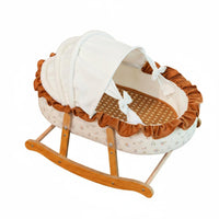 Rocking Pet Cradle Cute Floral Style Semi Enclosed Cat Bed Machine Washable Cradle Pet Bed for Cats, Small Dogs