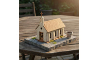 Handmade Gift 1/72 Scale Church Model Highly Detailed Scene Model Building Laser Cut Wood Construction Set Removable Roof for Hobbyists