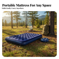 Thickened Material Portable Inflatable Bed Non-Slip Bottom Inflatable Mattress Anti-Leak Valve Foldable Inflatable Mattress Bed Waterproof for Guests, Outdoor, Camping, Travel, Office