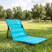 Reclined Foldable Chair with Padded Seat Lightweight Low-Slung Camp Chair Cushioned Furniture for Beachgoers