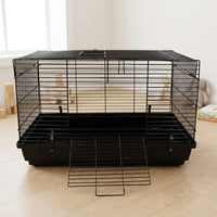 Syrian Hamster Cage Habitat with Wire Mesh and Tray, Simple Style Hamster Home for Indoor Use, Irregular Shape Winter Summer Habitat