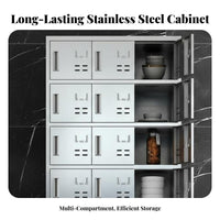 Multiple-Door Tableware Cabinet Rust Resistant Employee Meal Tray Cabinet Rust-Resistant Cafeteria Food Storage Locker for Gym Members, Hospital