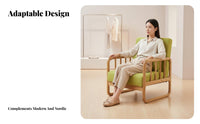 Japanese design Wooden Frame Sofa Minimalist Design Upholstered Two-Seater Available in Multiple Sizes Living Room Seating Thick Cushions for Apartment Dwellers, Cafe Owners, Homeowners, Bstraight from the packagingique, Reception Area, Bedroom, Entryway