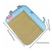 Pet Bed with Woven Mat Cushioned Bolster Pet Bed Padded for Cats, Indoor, Living Room
