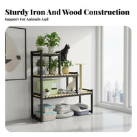 Space-Saving Design Trapezoidal Cat Shelf Sturdy Frame Multi-Level Cat Shelf long-lasting Pet Furniture Modern Aesthetic for People with Small Homes, Home Decor lovers, Balcony, Indoors, Living Room, Bedroom
