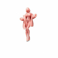 Faux Fur Coat 1/64 Scale Female Figure Raised Arms Miniature Scene Figure Realistic Scene for Collectors
