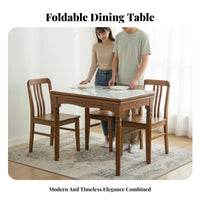 Folding Dining Set Foldable Design Gateleg Table with Storable Chairs