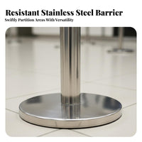 Rustproof Retractable Belt Stanchion Long-Lasting Construction Stainless Steel Queue Post Heavy-Duty Base Belt Barrier Post Easy Assembly for Event Organizers, Venue Managers, Business Owners, Airports, Hotels, Retail Stores, Shopping Malls