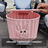 Wickerand design Woven Bike Basket with Straps Universal Fit Woven cycle Basket with Lid Multi-Functional Front basket long-lasting for electric scooter journeyrs, Commuters, Bicycling, Commuting, Leisure journeys, urban journey