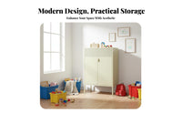 Large Capacity 2-Door Metal Locker sun resistant Low 2-Door Utility Locker Waterresistant Storage Cabinet Multipurpose for Homeowners, Office Workers, Balcony, Kid's Room, Bedroom, Basement