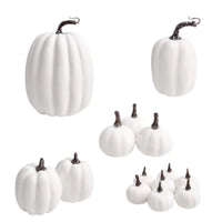 14 Pieces Artificial Pumpkins Reusable Faux Pumpkins Long Faux Pumpkin Set for Mantel Decor