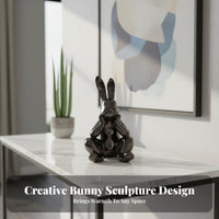 Electroplated Hare Figurine Light Luxury Modern Hare Sculpture Sleek Finish Sitting Bunny Ornament for Homeowners, Men, Show Flat, Bedroom, Office