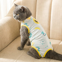 Pet Recovery Suit Two-Legged Clothing, Korean Style Printed Soft Post-Surgery Pet Clothing, Comfortable Sleeveless Surgery Recovery Suit for All