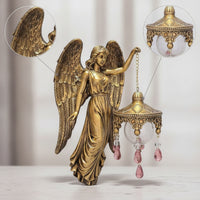 Gentle Glow Angel Wall Lamp Elegant Wall Lamp with Lantern Artistic Sconce Vintage for Collectors, Entryway, Hallway