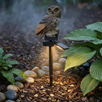 Resin Solar Owl Stake Light Warm Yellow Owl Solar Stake Light LED for Patio