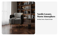 Houndstooth Accent Chair Nordic Design Upholstered Armchair Minimalist Design Ergonomic Rearrest for Adults, Living Room