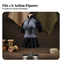 1/6 Scale Female Combatant Outfit High Quality Material Training Skirt Suit 12 Inch Doll Uniform Zippered Collar