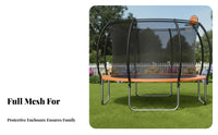 Trampoline for Kids and Adults, Indoor Outdoor Jumping Bed with Safety Net, Large Bounce, Multiple Sizes