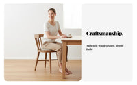Padded Posterior Wooden Chair Northern European & Design Dining Room Seating Minimalist Look Easy Assembly