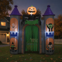Haunted Castle Arch Easy to Inflate Inflatable Arch with Lights Walk-Through Prop Sturdy Inflatable Castle Medieval