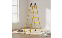 Foldable V-Shaped Frame Folding Ladder No Assembly Required Multi-Purpose Step Ladder Carbon Steel Household Tool for Outdoor