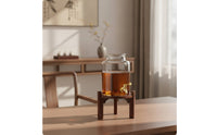 Beverage Container Stand Traditional Dispenser Stand Rustic Wooden Riser for Kitchen, Tea Service