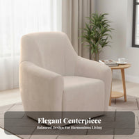 360-Degree Rotation Upholstered Swivel Chair Modern Design Upholstered Swivel Armchair Soft Texture Textile Single Sofa High-Density Foam for Readers, Homeowners, Interior Designers, Living Room, Bedroom, Lounge Area, Reading Nook