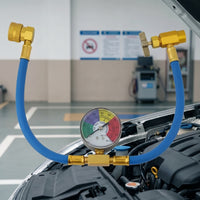 Air Conditioning Charging Hose with Pressure Gauge Flexible for Garage, DIYers