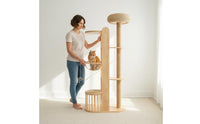 Wooden Feline Climber Climbing Frame Cat Scratching Tree Animal Furniture for Cats, Indoor