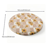 Elasticized Round Fitted Tablecloth with Elastic Edge Checkered Round Fitted Table Cover with Elastic Edge Non-Slip Long-Lasting for Kitchen