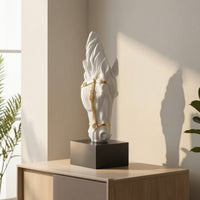 Horse Head Sculpture Tabletop Horse Head Statue Decorative Decor for Entryway, Bookshelf