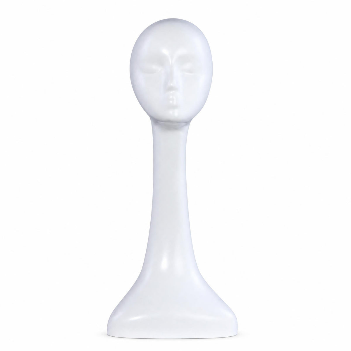 Swan Head Mannequin Glossy White Hairpiece Display Head Fiberglass