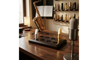 Maple Wood 8-Slot Mouthpiece Stand Wooden Sax Mouthpiece Display Stand Stable Base Music Accessory for Practice Room, Instrument Shop