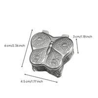 Metal Butterfly Jewelry Box Floral Jewelry Box with Hinged Lid Lined Elegant for Dresser