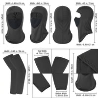 Face Scarf with Sleeves Set for, Lightweight for Bike Riding and Mountain Biking, Unisex Moisture Wicking Polyester