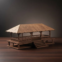 Handmade Gift 1:72 Scale Stilt House Model Natural Wood Material Southeast Asian Pavilion Assembly Kit Educational DIY Wooden House Model Customizable Surface for Hobbyists