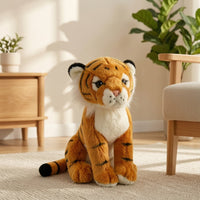 Stuffed Tiger Doll Seated Stuffed Tiger Soft Cuddly for Children, Playroom, Nursery
