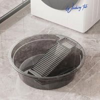 Laundry Basin with Washboard Integrated Laundry Washboard Basin Washbasin Plastic Tub Round for Bathroom, Dorm Room