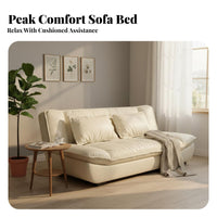 Pull-Extendable Loveseat Bed Space-Saving Armless Sleeper Loveseat Easy Conversion Transformable Couch for Apartment Dwellers, Hosts, Small Areas