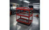 Three-Tier Tool Cart Rolling Tool Cart Lightweight for Auto Repair Shop
