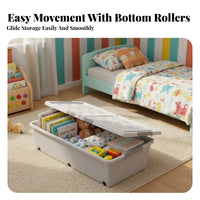 Under-Bed Rolling container Large Capacity Wheeled Storage container particlesproof for Students