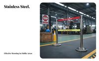 High Visibility Double Belt Retractable Barrier 4-Way Adapter Head Retractable Belt Stanchion Easy Assembly Stainless Steel Queue Pole for Event Organizers, Security Personnel, Business Owners, Airports, Exhibition Halls, Hotels, Theaters