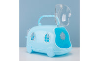 Built-in Handle Car-Shaped Hamster Cage Clear Front Access Door Plastic Hamster Carrier Cage Metal Grid