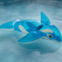 Marine Creature Pool Ride Translucent Inflatable Marine Creature Inflatable Floating Seat with Handles Fun for Children, Beach